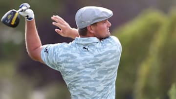 LAS VEGAS, NEVADA - OCTOBER 10: Bryson DeChambeau hits his tee shot on the 9th hole during round three of the Shriners Hospitals For Children Open at TPC Summerlin on October 10, 2020 in Las Vegas, Nevada. (Photo by Matthew Stockman/Getty Images)