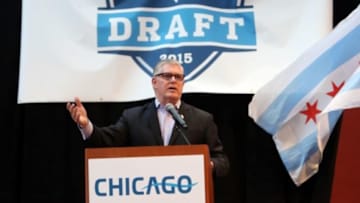 Jan 28, 2015; Phoenix, AZ, USA; Choose Chicago president Don Welsh speaks at a 2015 Draft celebratory reception at Sheraton Phoenix Downtown. Mandatory Credit: Jerry Lai-USA TODAY Sports