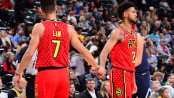 Jeremy Lin #7 and Tyler Dorsey (Photo by Bart Young/NBAE via Getty Images)