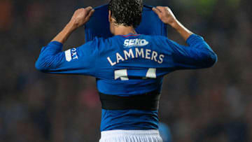 GLASGOW, SCOTLAND - AUGUST 9: Sam Lammers of Glasgow Rangers despairs at a missed opportunity during the UEFA Champions League, third qualifying round, 1st leg match between Glasgow Rangers FC and Servette FC at Ibrox Stadium on August 9, 2023 in Glasgow, Scotland. (Photo by Visionhaus/Getty Images)