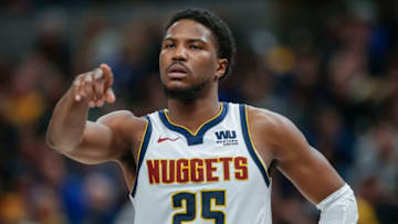 INDIANAPOLIS, IN - MARCH 24: Malik Beasley #25 of the Denver Nuggets is seen during the game against the Indiana Pacers at Bankers Life Fieldhouse on March 24, 2019 in Indianapolis, Indiana. NOTE TO USER: User expressly acknowledges and agrees that, by downloading and or using this photograph, User is consenting to the terms and conditions of the Getty Images License Agreement.(Photo by Michael Hickey/Getty Images)