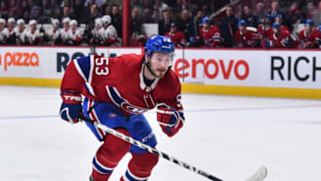 MONTREAL, QC - NOVEMBER 20: Victor Mete #53 of the Montreal Canadiens skates against the Ottawa Senators during the third period at the Bell Centre on November 20, 2019 in Montreal, Canada. The Ottawa Senators defeated the Montreal Canadiens 2-1 in overtime. (Photo by Minas Panagiotakis/Getty Images)