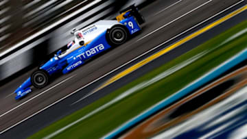 FORT WORTH, TX - JUNE 09: Scott Dixon, driver of the #9 NTT Data Chip Ganassi Racing Honda, practices for the Verizon IndyCar Series Rainguard Water Sealers 600 at Texas Motor Speedway on June 9, 2017 in Fort Worth, Texas. (Photo by Sean Gardner/Getty Images)