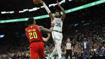 Bleacher Report's latest mock trade sees the Boston Celtics swap out Marcus Smart and Josh Richardson for John Collins. Mandatory Credit: Winslow Townson-USA TODAY Sports