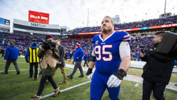 ORCHARD PARK, NY - DECEMBER 30: Kyle Williams #95 of the Buffalo Bills walks on the field after the game against the Miami Dolphins at New Era Field on December 30, 2018 in Orchard Park, New York. Buffalo defeats Miami 42-17. (Photo by Brett Carlsen/Getty Images)