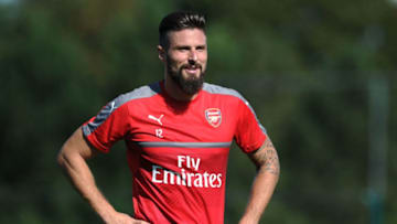 ST ALBANS, ENGLAND - SEPTEMBER 23: Olivier Giroud of Arsenal during a training session at London Colney on September 23, 2016 in St Albans, England. (Photo by Stuart MacFarlane/Arsenal FC via Getty Images)