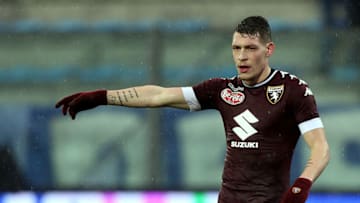 EMPOLI, ITALY - FEBRUARY 05: Andrea Belotti of FC Torino reacts during the Serie A match between Empoli FC and FC Torino at Stadio Carlo Castellani on February 5, 2017 in Empoli, Italy. (Photo by Gabriele Maltinti/Getty Images)