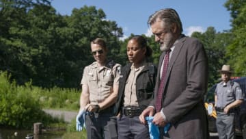 THE SINNER -- "Part VI" Episode 206 -- Pictured: (l-r) David Call as Brick, Natalie Paul as Heather, Bill Pullman as Detective Lt. Harry Ambrose -- (Photo by: Peter Kramer/USA Network)