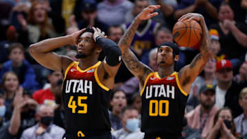 Utah Jazz guards Donovan Mitchell and Jordan Clarkson (Jeffrey Swinger-USA TODAY Sports)