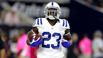 Oct 16, 2016; Houston, TX, USA; Indianapolis Colts running back Frank Gore (23) warms up prior to the game against the Houston Texans at NRG Stadium. Mandatory Credit: Erik Williams-USA TODAY Sports