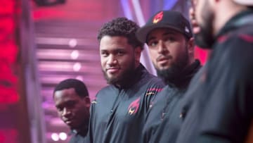 LONG ISLAND CITY, NY - AUGUST 11: MaJes7ic of Heat Check Gaming stares down the lineup before the game against Raptors Uprising Gaming Club during Week 12 of the NBA 2K League on August 11, 2018 at the NBA 2K Studio in Long Island City, New York. NOTE TO USER: User expressly acknowledges and agrees that, by downloading and/or using this photograph, user is consenting to the terms and conditions of the Getty Images License Agreement. Mandatory Copyright Notice: Copyright 2018 NBAE (Photo by Michelle Farsi/NBAE via Getty Images)