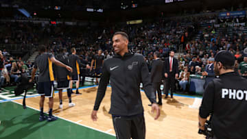 MILWAUKEE, WI - DECEMBER 9: Thabo Sefolosha #22 of the Utah Jazz is seen before the game against the Milwaukee Bucks on December 9, 2017 at the BMO Harris Bradley Center in Milwaukee, Wisconsin. NOTE TO USER: User expressly acknowledges and agrees that, by downloading and or using this Photograph, user is consenting to the terms and conditions of the Getty Images License Agreement. Mandatory Copyright Notice: Copyright 2017 NBAE (Photo by Gary Dineen/NBAE via Getty Images)