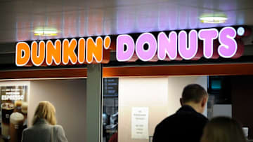 A Dunkin Donuts shop is seen in the Warsaw Central Station in Warsaw, Poland on April 4, 2018. (Photo by Jaap Arriens/NurPhoto via Getty Images)
