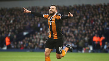 WEST BROMWICH, ENGLAND - JANUARY 02: Robert Snodgrass of Hull City celebrates scoring his sides first goal during the Premier League match between West Bromwich Albion and Hull City at The Hawthorns on January 2, 2017 in West Bromwich, England. (Photo by Julian Finney/Getty Images)