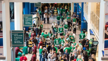 Oct 8, 2015; Dallas, TX, USA; A general view of fans entering the arena prior to the game between the Dallas Stars and the Pittsburgh Penguins at American Airlines Center. Mandatory Credit: Jerome Miron-USA TODAY Sports