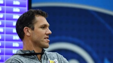 CHICAGO, IL - MAY 17: Head coach Luke Walton of the Los Angeles Lakers watches action during Day One of the NBA Draft Combine at Quest MultiSport Complex on May 17, 2018 in Chicago, Illinois. NOTE TO USER: User expressly acknowledges and agrees that, by downloading and or using this photograph, User is consenting to the terms and conditions of the Getty Images License Agreement. (Photo by Stacy Revere/Getty Images)