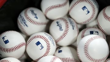 HOUSTON, TX - OCTOBER 30: A bag of baseballs is seen on the field before Game Seven of the 2019 World Series between the Houston Astros and the Washington Nationals at Minute Maid Park on October 30, 2019 in Houston, Texas. (Photo by Tim Warner/Getty Images)
