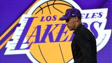 NEW YORK, NY - JUNE 22: Lonzo Ball walks on stage after being drafted second overall by the Los Angeles Lakers during the first round of the 2017 NBA Draft at Barclays Center on June 22, 2017 in New York City. NOTE TO USER: User expressly acknowledges and agrees that, by downloading and or using this photograph, User is consenting to the terms and conditions of the Getty Images License Agreement. (Photo by Mike Stobe/Getty Images)
