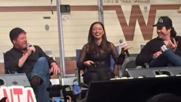 Michael Cudlitz, Christian Serratos, Josh McDermitt. Walker Stalker Con Atlanta 2015. Photo Credit : Tracey Phillipps