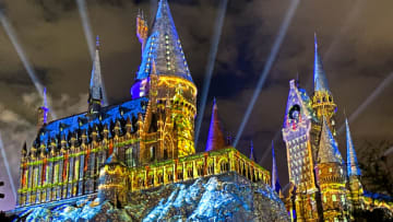 Universal Orlando Wizarding World at night, photo by Cristine Struble