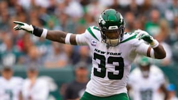 PHILADELPHIA, PA - OCTOBER 06: Jamal Adams #33 of the New York Jets reacts against the Philadelphia Eagles at Lincoln Financial Field on October 6, 2019 in Philadelphia, Pennsylvania. (Photo by Mitchell Leff/Getty Images)