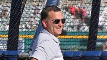 DETROIT, MI - AUGUST 05: Chicago White Sox Senior Vice President/General Manager Rick Hahn looks on prior to the game against the Detroit Tigers at Comerica Park on August 5, 2019 in Detroit, Michigan. The White Sox defeated the Tigers 7-4. (Photo by Mark Cunningham/MLB Photos via Getty Images)