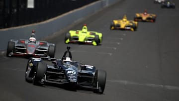 INDIANAPOLIS, IN - MAY 27: Ed Carpenter, driver of the #20 Ed Carpenter Racing Fuzzy's Vodka Chevrolet drives during the 102nd Running of the Indianapolis 500 at Indianapolis Motorspeedway on May 27, 2018 in Indianapolis, Indiana. (Photo by Chris Graythen/Getty Images)