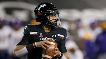 Cincinnati Bearcats quarterback Desmond Ridder against East Carolina Panthers at Nippert Stadium. The Enquirer.
