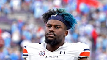 An Auburn football DL, who was the No. 1 JUCO recruit from the 2022 class, said he'd revisit his first troll when he's drafted to the NFL (Photo by Justin Ford/Getty Images)