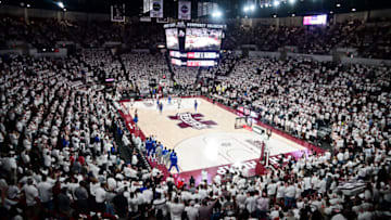 Feb 15, 2023; Starkville, Mississippi, USA; A general overview of the game between the Mississippi State Bulldogs and the Kentucky Wildcats during the first half at Humphrey Coliseum. Mandatory Credit: Matt Bush-USA TODAY Sports