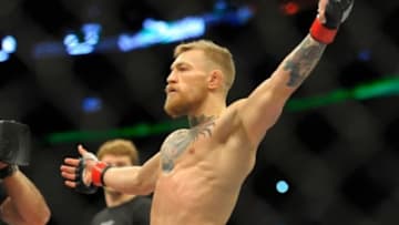 Jan 18, 2015; Boston, MA, USA; Conor McGregor before his featherweight bout against Dennis Siver (not pictured) at UFC Fight Night at TD Garden. Mandatory Credit: Bob DeChiara-USA TODAY Sports