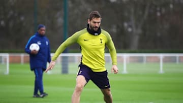 ENFIELD, ENGLAND - MARCH 06: Fernando Llorente in action during a Tottenham Hotspur training session on the eve of their UEFA Champions League match against Juventus at Tottenham Hotspur Training Centre on March 6, 2018 in Enfield, England. (Photo by Julian Finney/Getty Images)