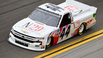 DAYTONA BEACH, FLORIDA - FEBRUARY 14: Natalie Decker, driver of the #44 N29 Technologies LLC Chevrolet, qualifies for the NASCAR Gander RV & Outdoors Truck Series NextEra Energy 250 at Daytona International Speedway on February 14, 2020 in Daytona Beach, Florida. (Photo by Jared C. Tilton/Getty Images)