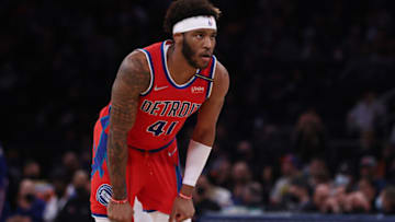 Saddiq Bey #41 of the Detroit Pistons (Photo by Mike Stobe/Getty Images)