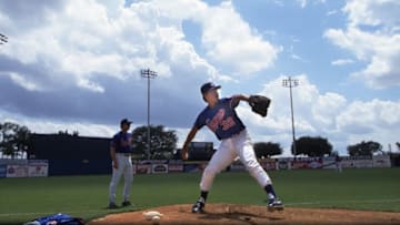 WEST PALM BEACH, FL - MARCH 1993: Dennis Martinez #32 of the Montreal Expos pitching in spring training in March 1993 in West Palm Beach, Florida. (Photo by Ronald C. Modra/Getty Images)
