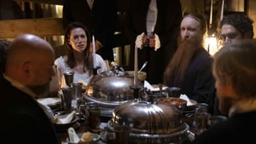 Into The Dark -- "Pilgrim" - Episode 114 -- Inspired by true events: In an attempt to remind her family of their privilege and help them bond, Ms. Anna Barker invites Pilgrim reenactors to stay with them over Thanksgiving. When the ÒactorsÓ refuse to break character, the Barker family learns that there is such a thing as too much gratitude. Anna (Courtney Henggeler), shown. (Photo by: Patrick Wymore/Hulu)