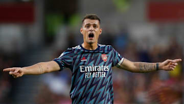 Arsenal's Swiss midfielder Granit Xhaka (Photo by ADRIAN DENNIS/AFP via Getty Images)