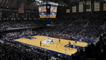 INDIANAPOLIS, IN - FEBRUARY 15: General view from the upper seating level during a game between the Butler Bulldogs and Georgetown Hoyas at Hinkle Fieldhouse on February 15, 2020 in Indianapolis, Indiana. Georgetown defeated Butler 73-66. (Photo by Joe Robbins/Getty Images)