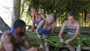 "I'm Not Crazy, I'm Confident" - Alan Ball, Ashley Nolan, Chrissy Hofbeck, and Katrina Radke on SURVIVOR, themed Heroes vs. Healers vs. Hustlers. The Emmy Award-winning series returns for its 35th season premiere on, Wednesday, September 27 (8:00-9:00 PM, ET/PT) on the CBS Television Network. Photo: Timothy Kuratek/ÃÂ©2017 CBS Broadcasting Inc. All Rights Reserved