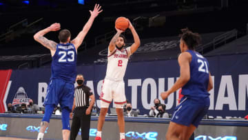 St. John's basketball forward Julian Champagnie (Photo by Mitchell Layton/Getty Images)