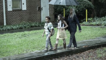 Anthony Azor as RJ, Cailey Fleming as Judith, Melissa McBride as Carol Peletier - The Walking Dead _ Season 11, Episode 15 - Photo Credit: Jace Downs/AMC