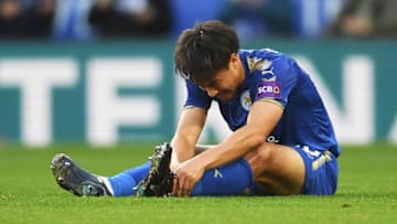 LEICESTER, ENGLAND - SEPTEMBER 23: Shinji Okazaki of Leicester City reacts during the Premier League match between Leicester City and Liverpool at The King Power Stadium on September 23, 2017 in Leicester, England. (Photo by Laurence Griffiths/Getty Images)