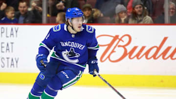 Brock Boeser #6 of the Vancouver Canucks (Photo by Jeff Vinnick/NHLI via Getty Images)