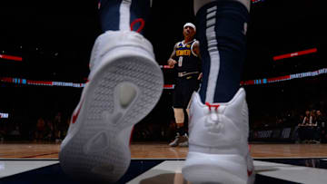 DENVER, CO - FEBRUARY 28: Isaiah Thomas #0 of the Denver Nuggets looks on during the game against the Utah Jazz on February 28, 2019 at the Pepsi Center in Denver, Colorado. NOTE TO USER: User expressly acknowledges and agrees that, by downloading and/or using this photograph, user is consenting to the terms and conditions of the Getty Images License Agreement. Mandatory Copyright Notice: Copyright 2019 NBAE (Photo by Bart Young/NBAE via Getty Images)