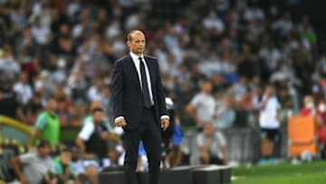 UDINE, ITALY - AUGUST 22: Massimiliano Allegri head coach of Juventus during the Serie A match between Udinese Calcio v Juventus at Dacia Arena on August 22, 2021 in Udine, Italy. (Photo by Alessandro Sabattini/Getty Images)