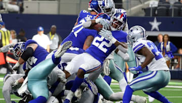 Wayne Gallman, New York Giants. (Photo by Richard Rodriguez/Getty Images)
