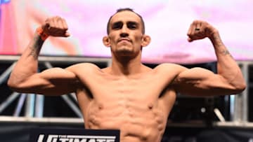 LAS VEGAS, NV - DECEMBER 10: Tony Ferguson weighs in during the UFC weigh-in inside MGM Grand Garden Arena on December 10, 2015 in Las Vegas, Nevada. (Photo by Josh Hedges/Zuffa LLC/Zuffa LLC via Getty Images)
