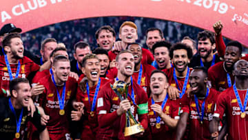 Liverpool celebrate CWC triumph (Photo by Marcio Machado/Eurasia Sport Images/Getty Images)