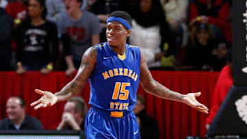CINCINNATI, OH - NOVEMBER 19: Kareem Storey #15 of the Morehead State Eagles reacts after being called for a foul during the game against the Cincinnati Bearcats at Fifth Third Arena on November 19, 2014 in Cincinnati, Ohio. Cincinnati defeated Morehead State 69-61. (Photo by Joe Robbins/Getty Images)