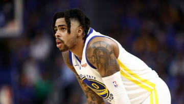 SAN FRANCISCO, CALIFORNIA - OCTOBER 24: D'Angelo Russell #0 of the Golden State Warriors stands on the court during their game against the LA Clippers at Chase Center on October 24, 2019 in San Francisco, California. NOTE TO USER: User expressly acknowledges and agrees that, by downloading and or using this photograph, User is consenting to the terms and conditions of the Getty Images License Agreement. (Photo by Ezra Shaw/Getty Images)